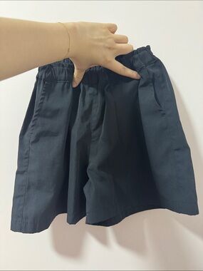 Muji Black Kids Elastic Waist Shorts